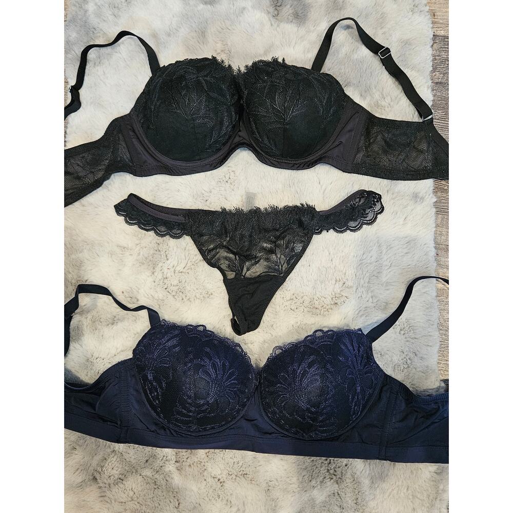Intimissimi bra lot 36d black navy lace lined underwire